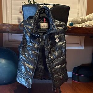 Moncler Vintage Shiny Black Puffer Vest